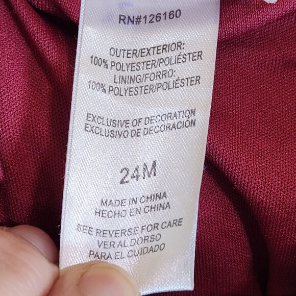 Little Lass Baby Girl teddy soft Vest deep eed pink band ribbon  24 Months - Picture 5 of 6